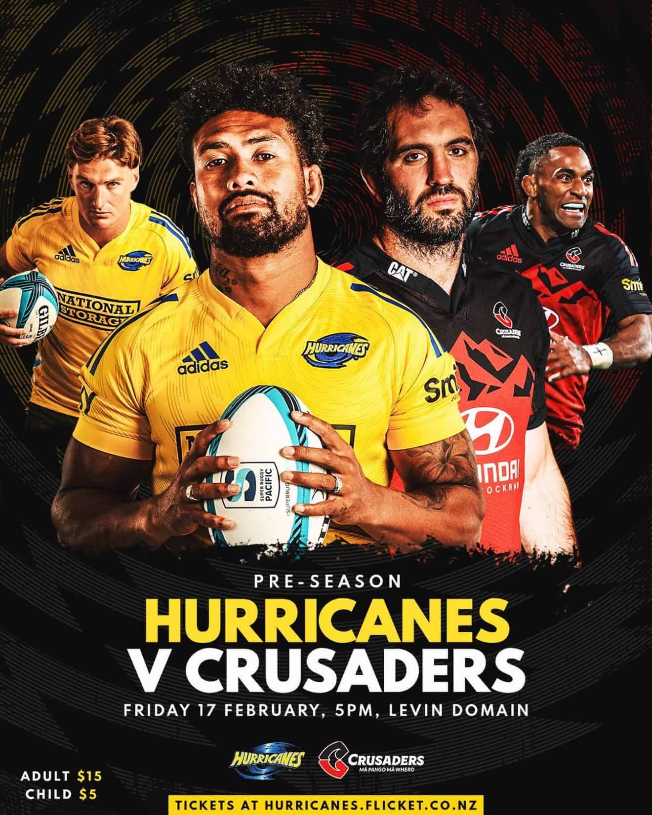 Tickets Hurricanes vs Crusaders Pre Season Match at Levin Domain HKRFU